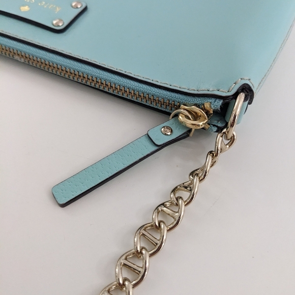 EUC! Kate Spade New York Wellesley Byrd Pebbled Leather Shoulder Bag Robins Egg - Picture 14 of 16